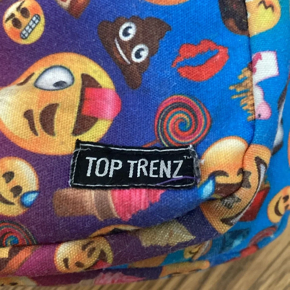 Top Trenz Girl Emoji Multicolor Full Size School Backpack